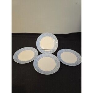 Set 4 Arzberg Form 2000 Bread & Butter Plate – Blue Grid – Vtg German Porcelain